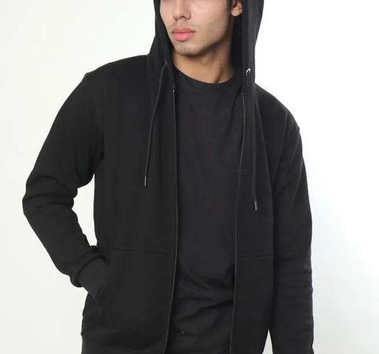 PREMIUM ZIPPER BLACK HOODIE